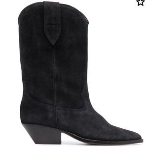 Isabel Marant Duerto Boots Black Suede Size 39